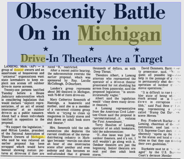 Crest Drive-In Theatre - Argus Press Jun 27 1973